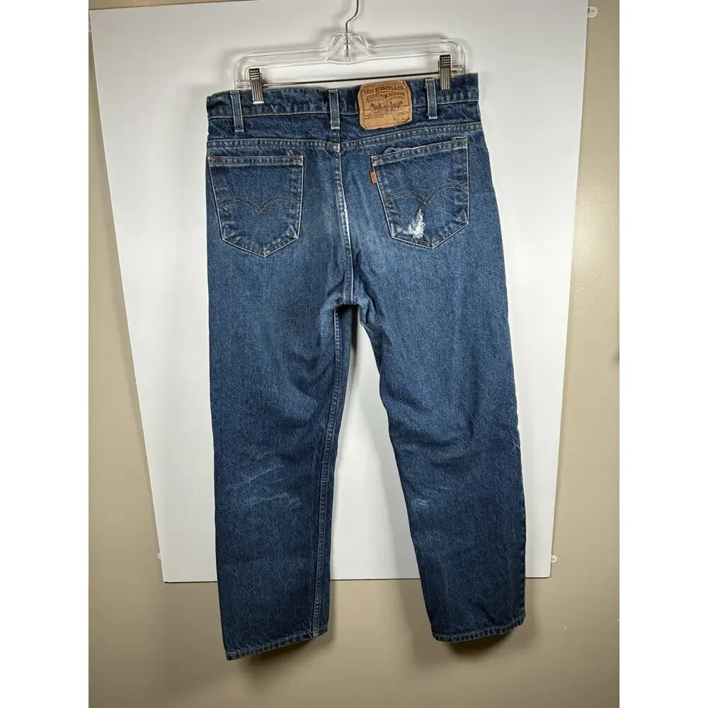 Vintage Levi’s 505 Orange Tab Straight Leg Regular Fit 34x32 Jeans USA Made
